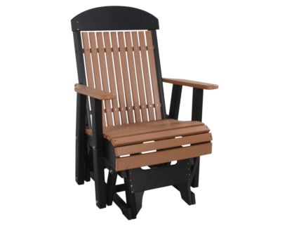 Amish Outdoors Classic High-Back Cedar/Black Adirondack Glider Chair