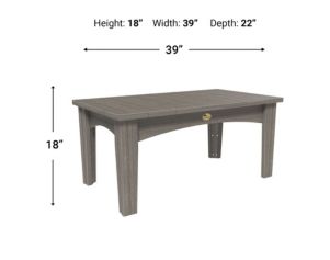 Amish Outdoors Island Coastal Gray Coffee Table