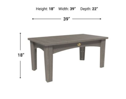 Amish Outdoors Island Coastal Gray Coffee Table