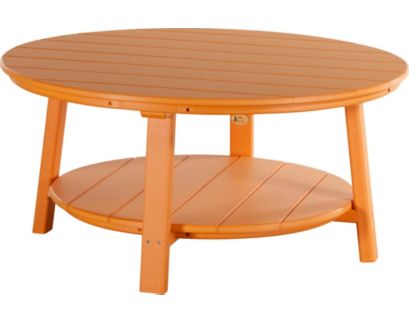 Amish Outdoors Deluxe Tangerine Round Adirondack Coffee Table