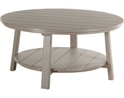 Amish Outdoors Deluxe Weatherwood Round Adirondack Coffee Table