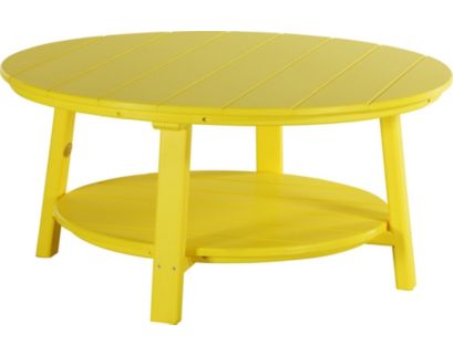 Amish Outdoors Deluxe Yellow Round Adirondack Coffee Table