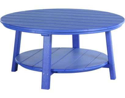 Amish Outdoors Deluxe Blue Round Adirondack Coffee Table