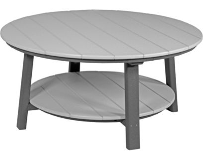 Amish Outdoors Deluxe Gray/Slate Round Adirondack Coffee Table