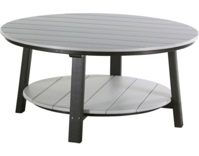 Amish Outdoors Deluxe Gray/Black Round Adirondack Coffee Table