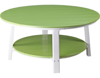 Amish Outdoors Deluxe Lime/White Round Adirondack Coffee Table