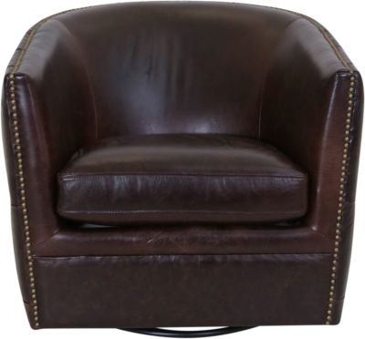 leather swivel glider