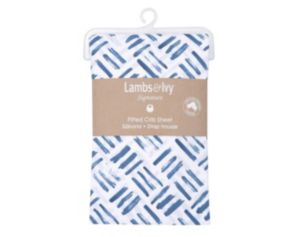 Lambs & Ivy Signature Crosshatch Navy Fitted Crib Sheet