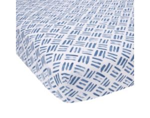 Lambs & Ivy Signature Crosshatch Navy Fitted Crib Sheet