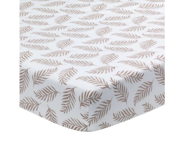 Lambs & Ivy Signature Taupe Leaves Fitted Crib Sheet large image number 2