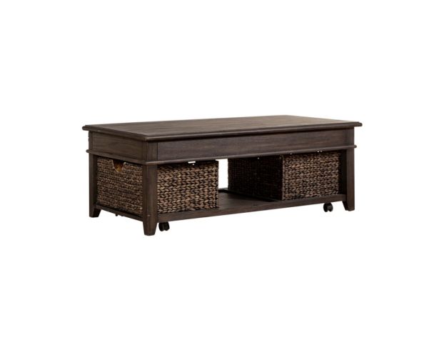 Liberty Furniture Industries, Inc. Mill Creek Peppercorn Lift Top Coffee Table large image number 2