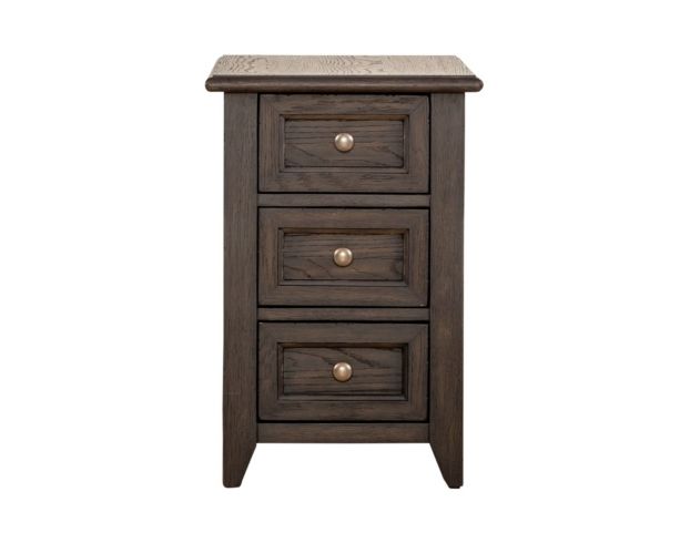 Liberty Furniture Industries, Inc. Mill Creek Peppercorn 3-Drawer Chairside Table large image number 1