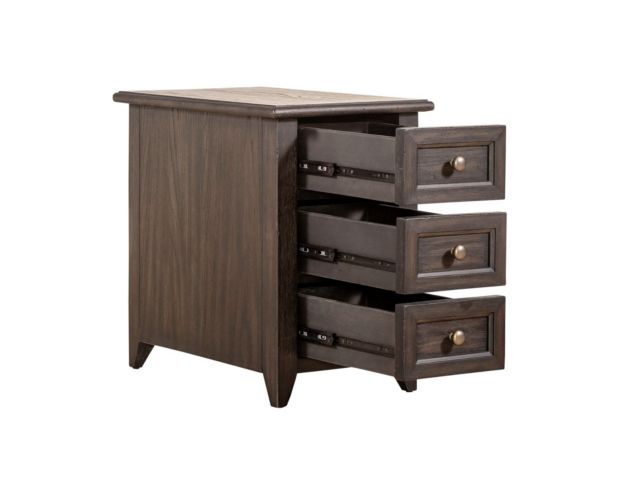 Liberty Furniture Industries, Inc. Mill Creek Peppercorn 3-Drawer Chairside Table large image number 3