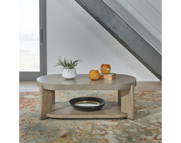 Liberty Furniture Industries, Inc. Affinity Dusty Taupe Oval Coffee Table large image number 1