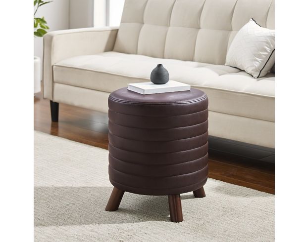 Linon Peat Brown Ottoman large image number 2