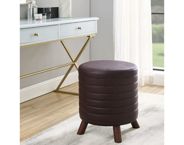Linon Peat Brown Ottoman large image number 4
