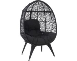 Linon Indah Black Round Chair