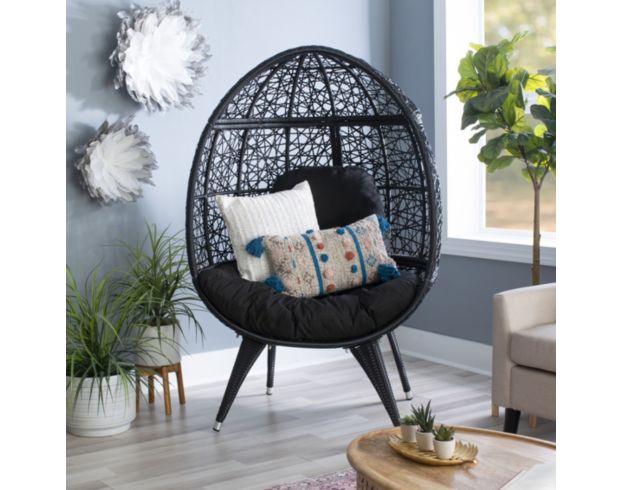 Linon Indah Black Round Chair large image number 2