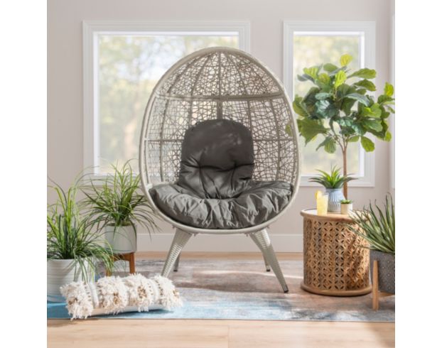 Linon Indah Grey Round Chair large image number 2