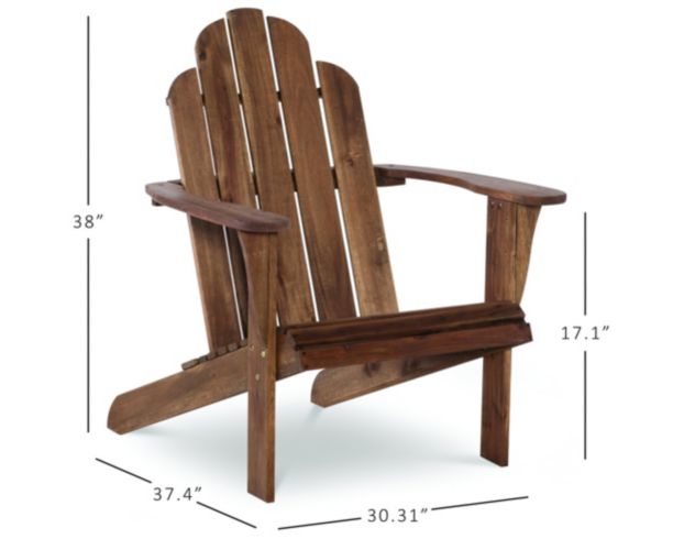 Linon Outdoor Adirondack Brown Chair large image number 2