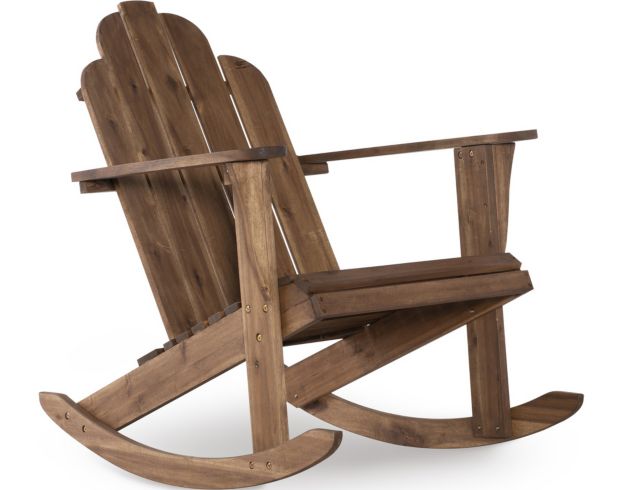 Linon Linon Outdoor Adirondack Brown Rocking Chair large image number 1