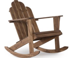 Linon Outdoor Adirondack Brown Rocking Chair