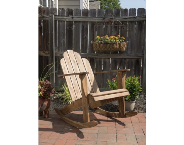 Linon Linon Outdoor Adirondack Brown Rocking Chair large image number 4