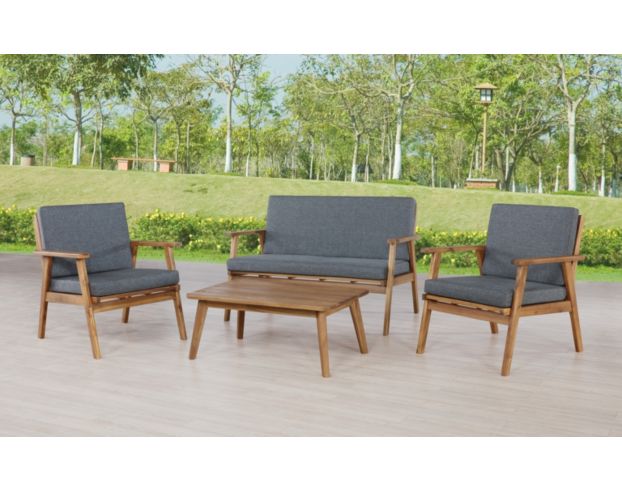 Linon Linon Outdoor Gray Cosgrove Chat Set large image number 2