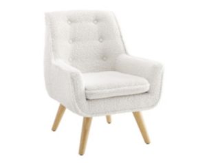 Powell Trellis White Kids Sherpa Chair