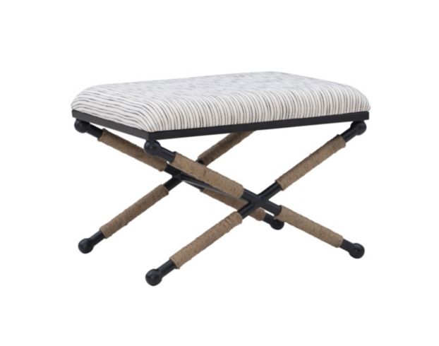 Linon Campaign Striped Accent Stool large image number 1