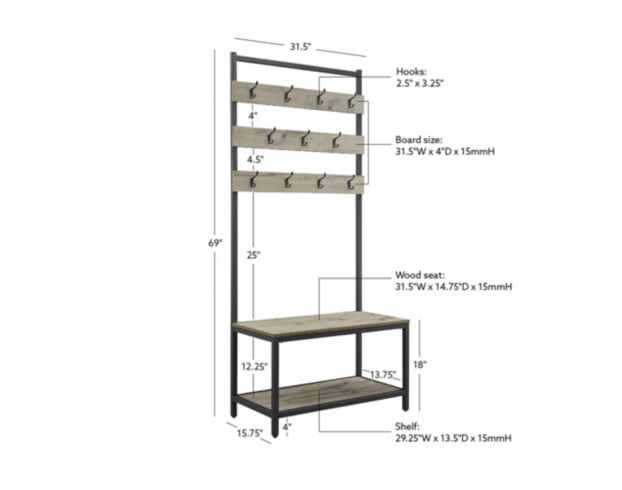 Linon hall tree discount with storage bench