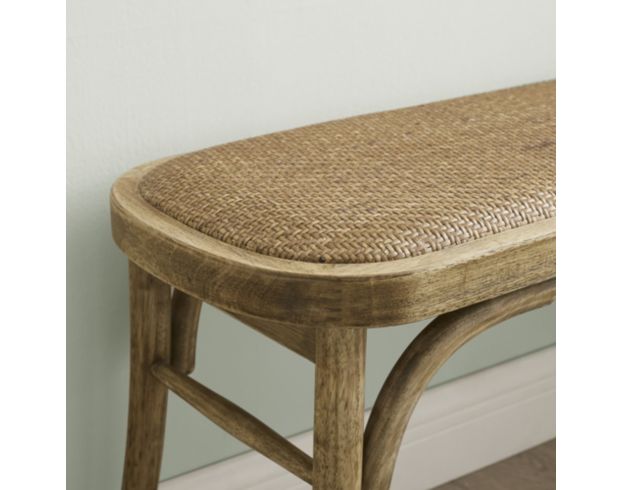 Linon Hyde Brown Rattan Bench large image number 3