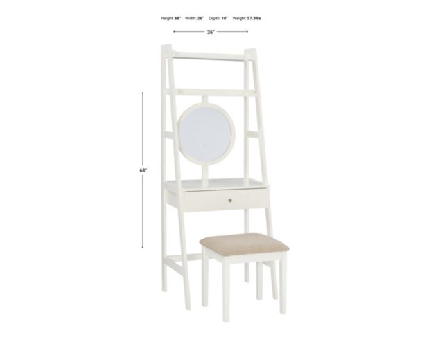 Linon Whiteout Vanity with Stool large image number 3