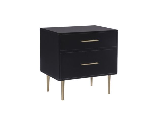 Linon Glam Black Nightstand large image number 1
