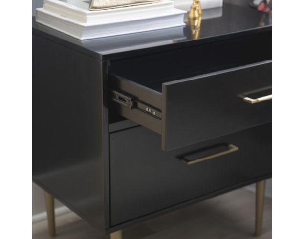 Linon Glam Black Nightstand large image number 3