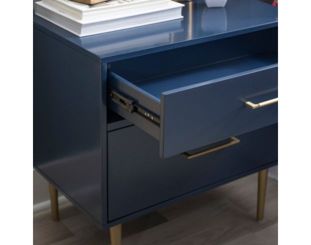 Linon Glam Navy Nightstand large image number 3