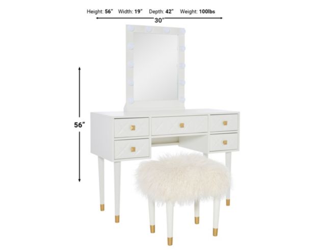 Linon Geo Vanity with Stool large image number 5