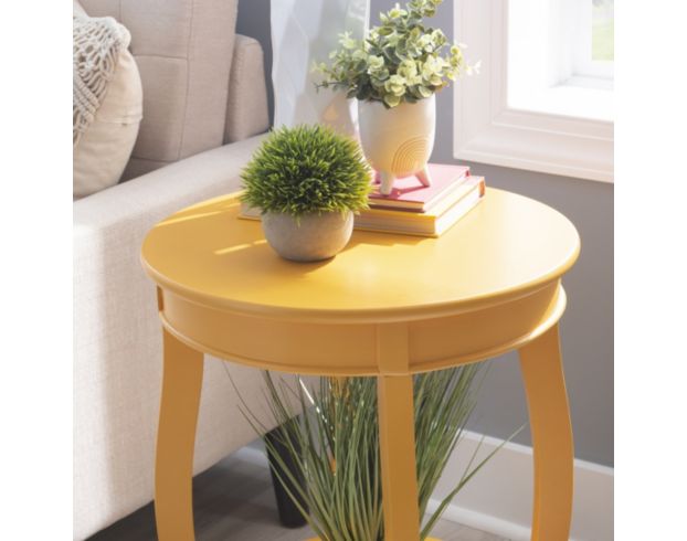 Linon Rainbow Yellow Accent Table large image number 4