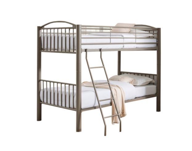 Linon Home Decor Products, Inc. Heavy Metal Pewter Twin Bunkbed large image number 1