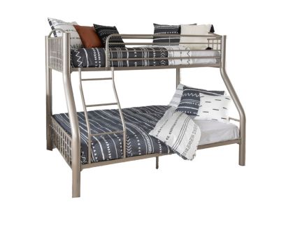 Linon Home Decor Products, Inc. Heavy Metal Pewter Twin Over Full Bunkbed