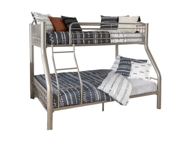 Linon Home Decor Products, Inc. Heavy Metal Pewter Twin Over Full Bunkbed large image number 1