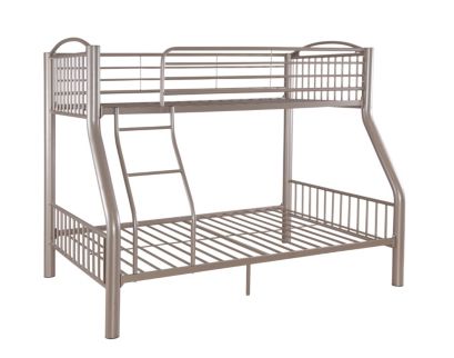 Linon Home Decor Products, Inc. Heavy Metal Pewter Twin Over Full Bunkbed