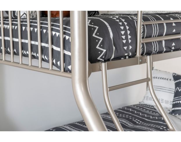 Linon Home Decor Products, Inc. Heavy Metal Pewter Twin Over Full Bunkbed large image number 3