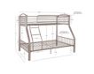 Linon Home Decor Products, Inc. Heavy Metal Pewter Twin Over Full Bunkbed small image number 6