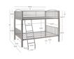 Linon Home Decor Products, Inc. Heavy Metal Pewter Full Bunkbed small image number 6