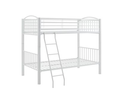 Linon Home Decor Products, Inc. Heavy Metal White Twin Bunkbed