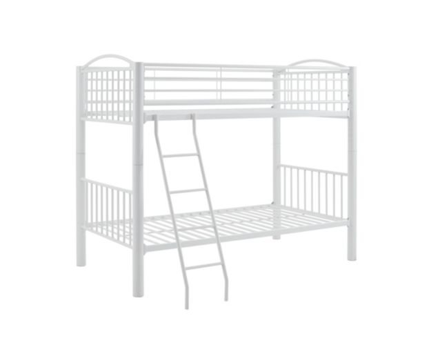 Linon Home Decor Products, Inc. Heavy Metal White Twin Bunkbed large image number 1