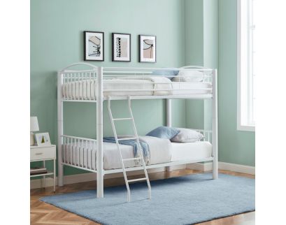 Linon Home Decor Products, Inc. Heavy Metal White Twin Bunkbed