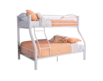 Linon Home Decor Products, Inc. Heavy Metal White Twin Over Full Bunkbed