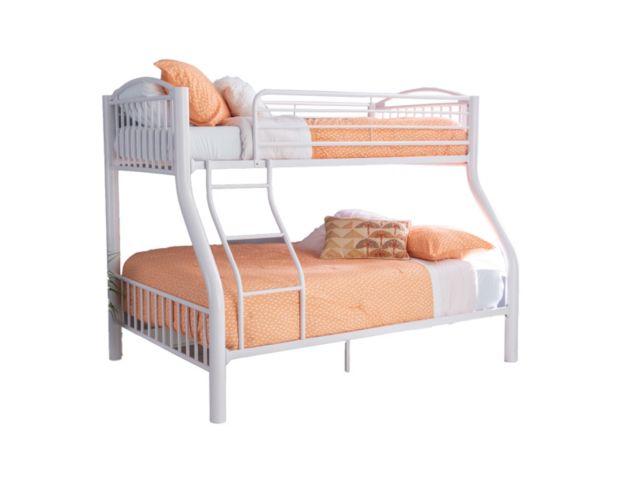 Linon Home Decor Products, Inc. Heavy Metal White Twin Over Full Bunkbed large image number 1